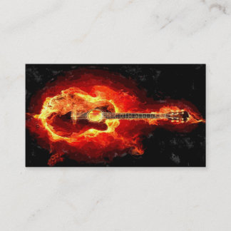 Tarjeta de visita llameante de la guitarra