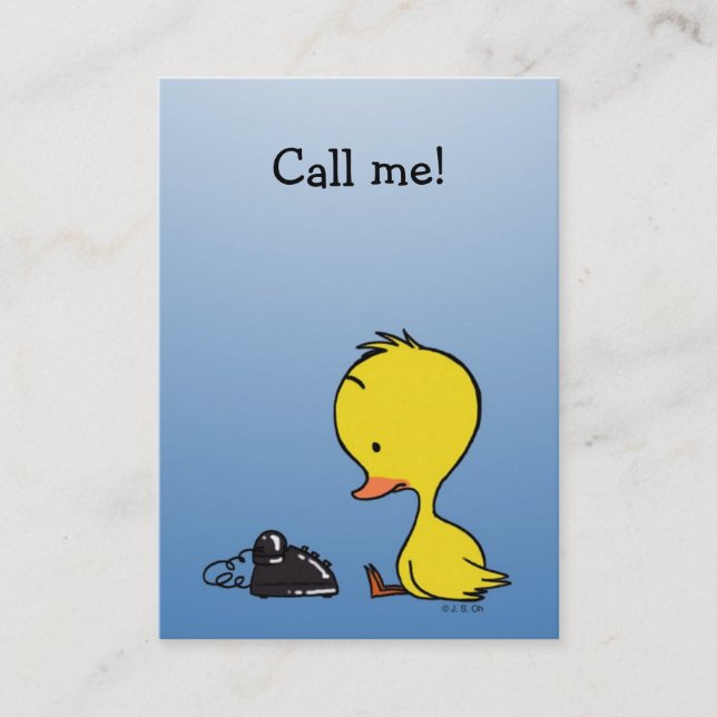Tarjeta De Visita ¡Llámeme! (pequeño pato) (Anverso)