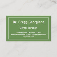 Tarjeta de visita llana del cirujano dental
