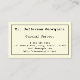 Tarjeta de visita llana y básica de general