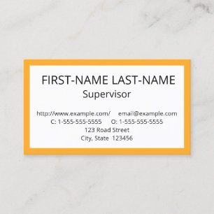 Tarjeta de visita llana y simple del supervisor