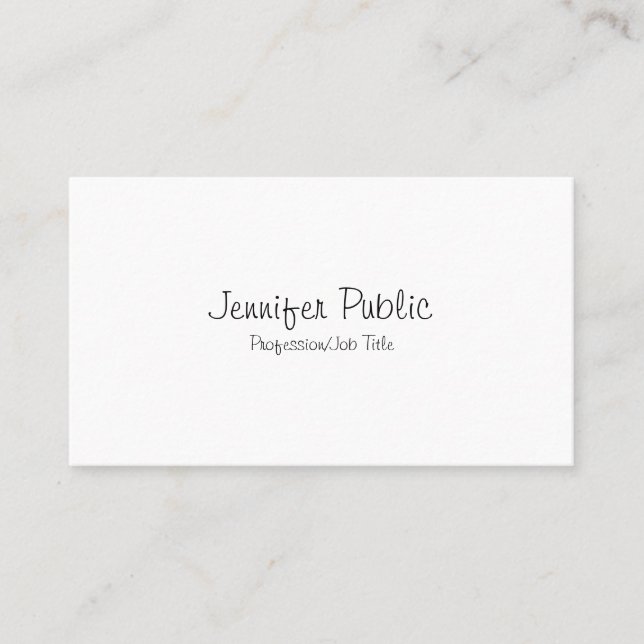 Tarjeta De Visita Llano a pulso elegante de moda del elegante diseño (Anverso)