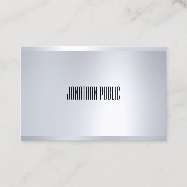 Tarjeta De Visita Llano atractivo elegante de la mirada de plata (Anverso)