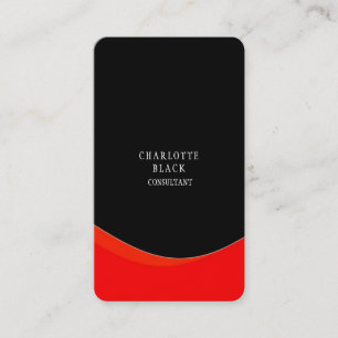 Tarjeta De Visita Llano creativo blanco rojo negro minimalista de