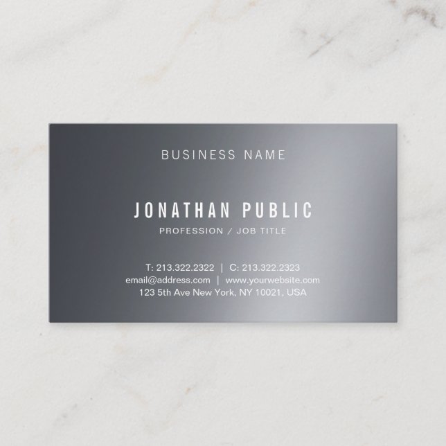 Tarjeta De Visita Llano creativo profesional elegante del diseño (Anverso)