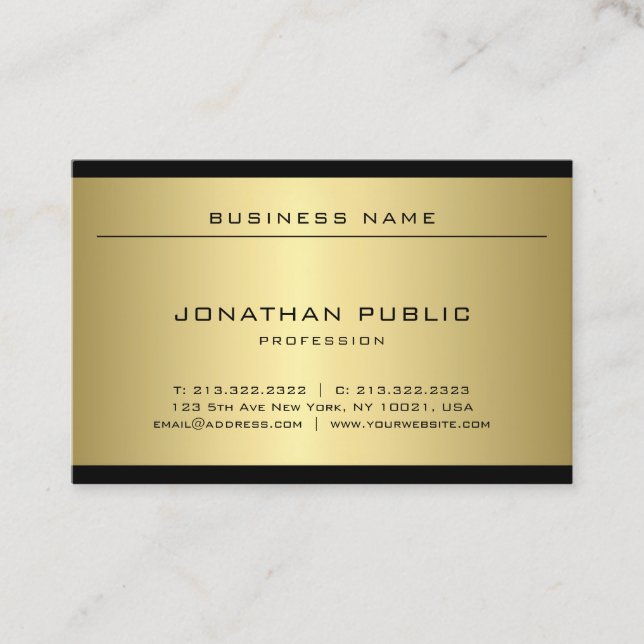 Tarjeta De Visita Llano de moda mínimo elegante moderno de la mirada (Anverso)