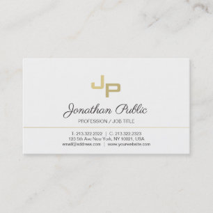 Tarjeta De Visita Llano elegante de Minimalistic del oro blanco del
