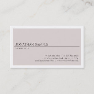 Tarjeta De Visita Llano elegante minimalista creativo del diseño
