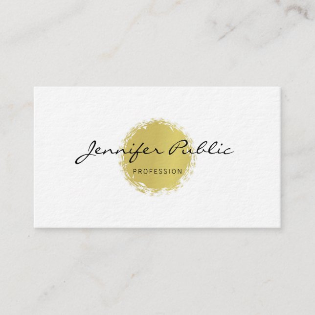 Tarjeta De Visita Llano elegante profesional del diseño del oro de (Anverso)