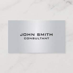 Tarjeta De Visita Llano elegante profesional del metal plateado
