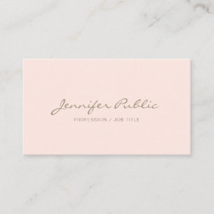 Tarjeta De Visita Llano elegante simple rosado elegante profesional