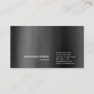 Tarjeta De Visita Llano gris negro profesional elegante moderno