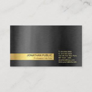 Tarjeta De Visita Llano gris negro profesional elegante moderno del