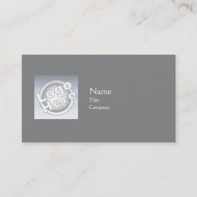 Tarjeta De Visita Llano gris oscuro - negocio (Anverso)
