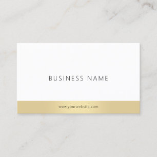 Tarjeta De Visita Llano Modern Simple Elegant Gold White Company
