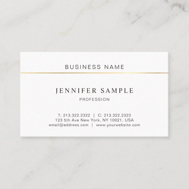 Tarjeta De Visita Llano moderno del diseño elegante profesional (Anverso)