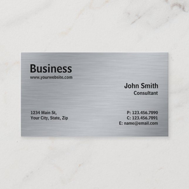 Tarjeta De Visita Llano moderno metalizado elegante profesional de (Anverso)
