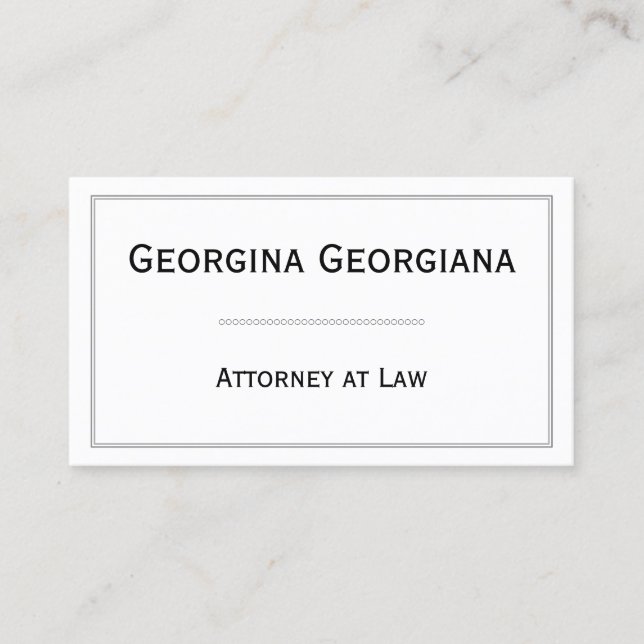 Tarjeta De Visita Llano, moderno y elegante con la línea frontera (Anverso)