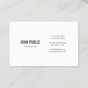 Tarjeta De Visita Llano profesional elegante moderno de Minimalistic