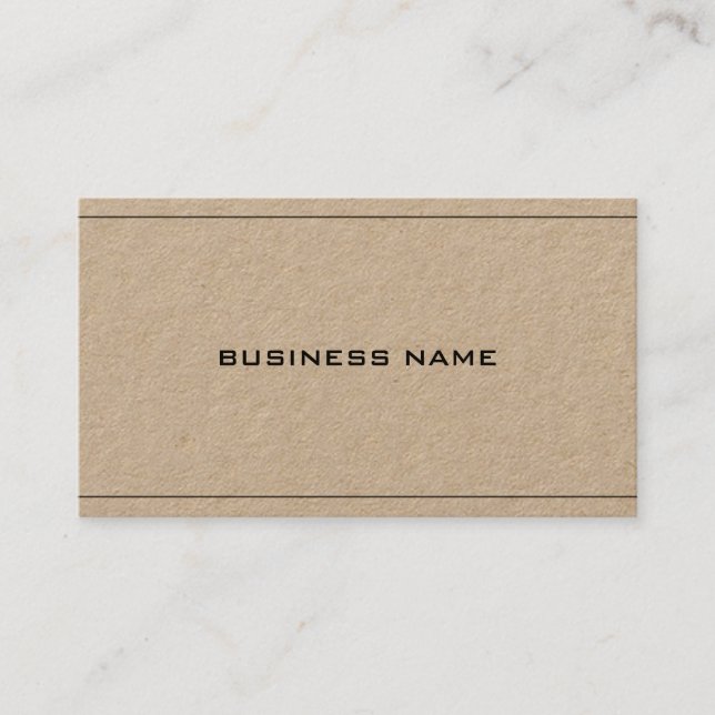 Tarjeta De Visita Llano Real Premium Kraft Paper Elegant Company (Anverso)