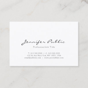 Tarjeta De Visita Llano simple elegante profesional del diseño