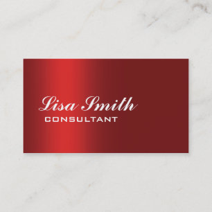 Tarjeta De Visita Llano simple elegante profesional moderno rojo