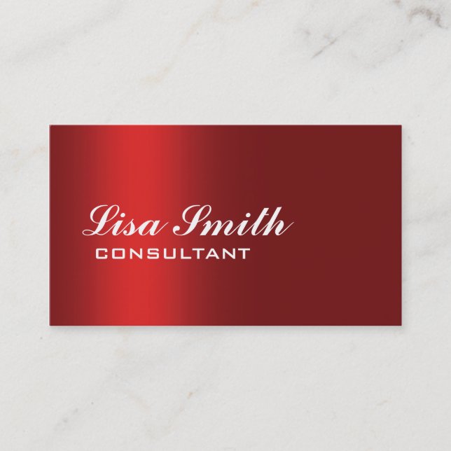Tarjeta De Visita Llano simple elegante profesional moderno rojo (Anverso)