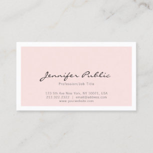 Tarjeta De Visita Llano simple rosado elegante moderno profesional