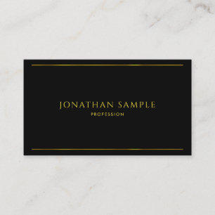 Tarjeta De Visita Llano sofisticado moderno del oro negro