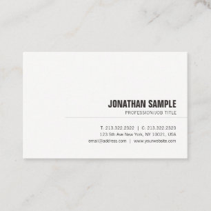 Tarjeta De Visita Llano único simple elegante profesional moderno