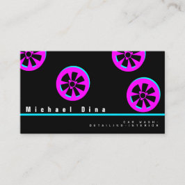 Tarjeta De Visita Llanta de coche neon rosa negro