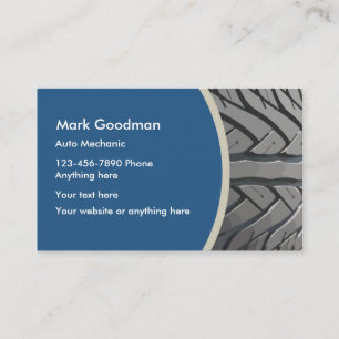 Tarjeta De Visita Llanta de Mecánico de Auto Profesional