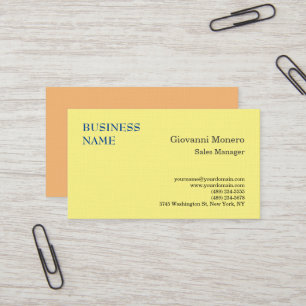 Tarjeta De Visita Llanto premium amarillo Minimalista Llanura modern