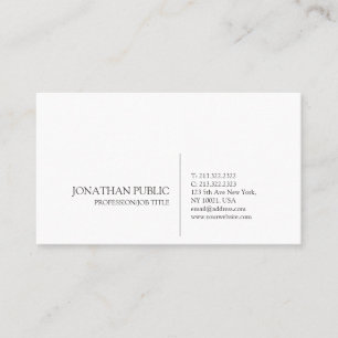 Tarjeta De Visita Llanura blanca elegante y profesional moderna