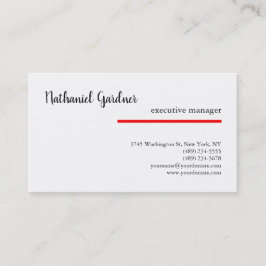 Tarjeta De Visita Llanura de escritura a mano moderna creativa blanc