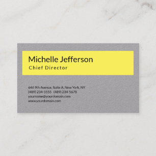 Tarjeta De Visita Llanura Minimalista amarillo gris amarillo profesi