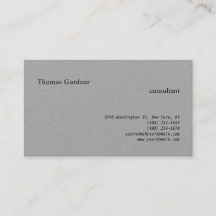 Tarjeta De Visita Llanura Minimalista gris, creativa modernista