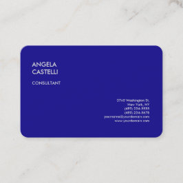 Tarjeta De Visita Llanura Minimalista moderna Ultramarine Blue Trend