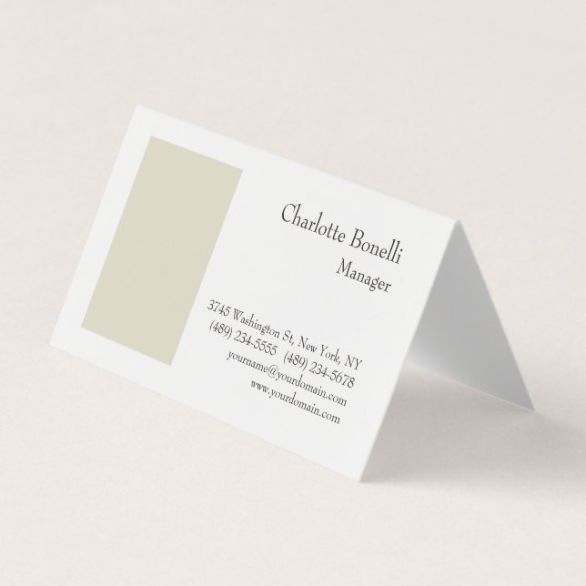 Tarjeta De Visita Llanura Minimalista profesional moderna (Anverso)