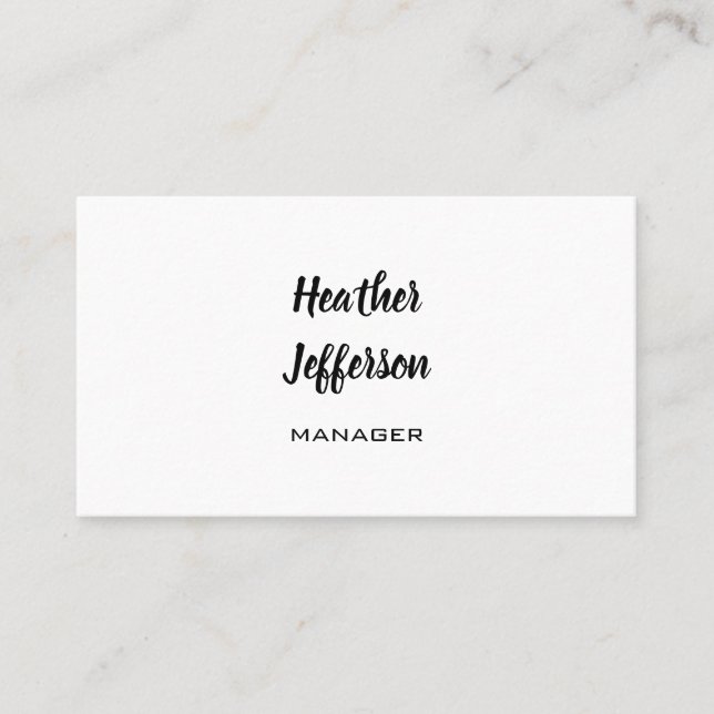 Tarjeta De Visita Llanura profesional a mano de diseño (Anverso)