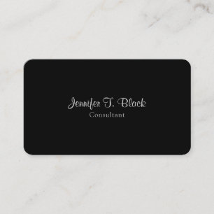 Tarjeta De Visita Llanura profesional clásica Minimalista negra