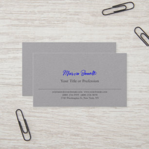 Tarjeta De Visita Llanura profesional Gris Blue Premium
