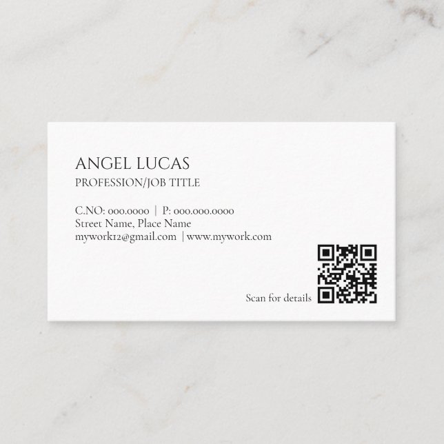 Tarjeta De Visita Llanura profesional minimalista (Anverso)