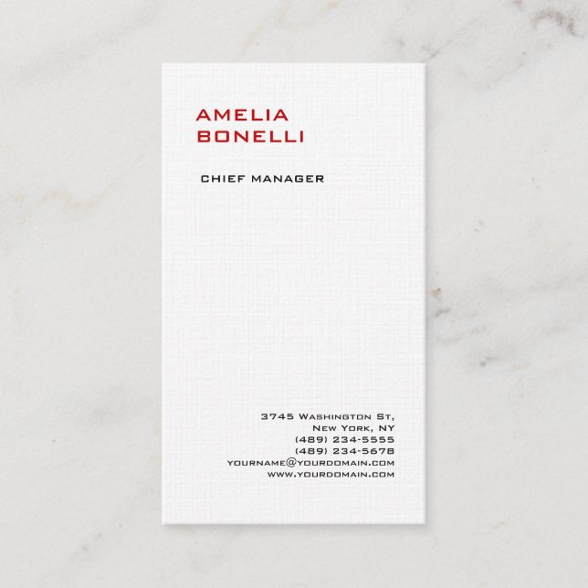 Tarjeta De Visita Llanura profesional Minimalista moderna (Anverso)