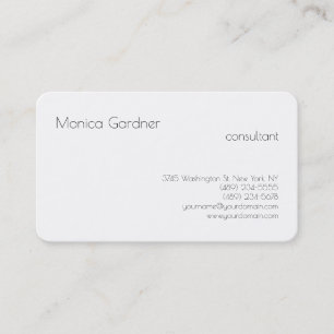 Tarjeta De Visita Llanura simple a la moda blanco moderno creativo