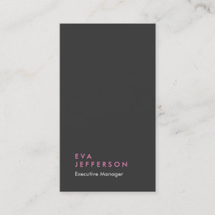 Tarjeta De Visita Llanura vertical gris rosado circunflejo profesion