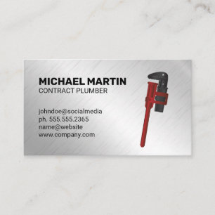 Tarjeta De Visita Llave de plomo   Fondo metálico de aluminio