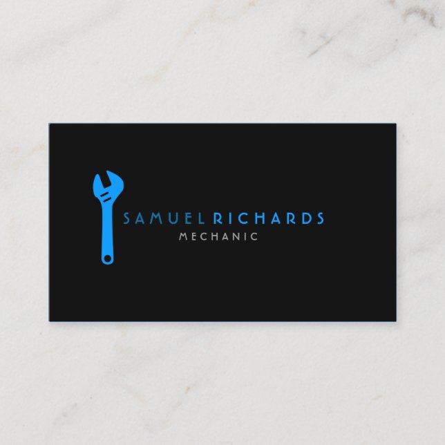 Tarjeta De Visita Llave de reparación mecánica automática Silhoutte (Anverso)