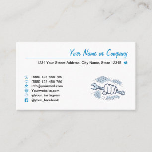 Tarjeta De Visita Llave de tornillo, dibujada a mano. Servicio de re