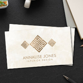 Tarjeta De Visita Llave griega de lujo - Lodo griego - Oro vintage